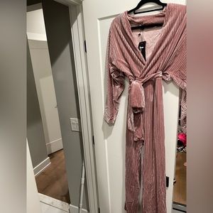 Pink Velvet Jumpsuit